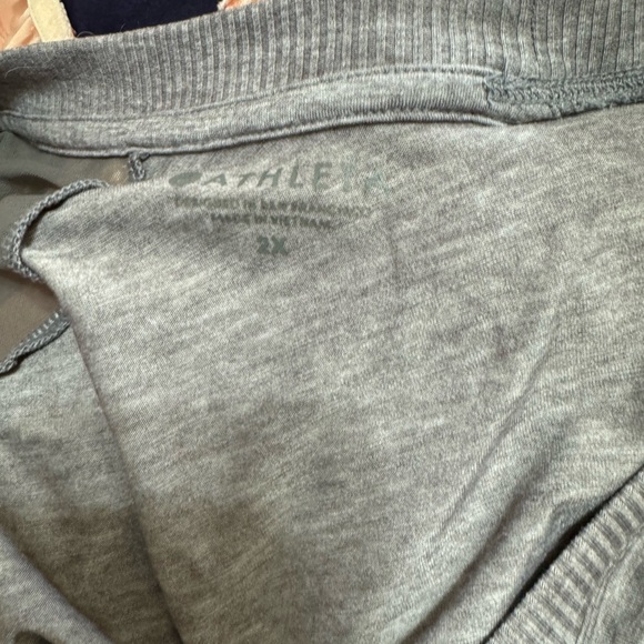 Grey‎ Athleta 3/4 Sleeve Pullover with Sheer Back, Size 2X - Picture 5 of 5